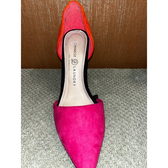 Chinese Laundry Pumps Stiletto Size 7.5 Two Tone Pointy Toes Suede Gorgeous - Picture 2 of 6